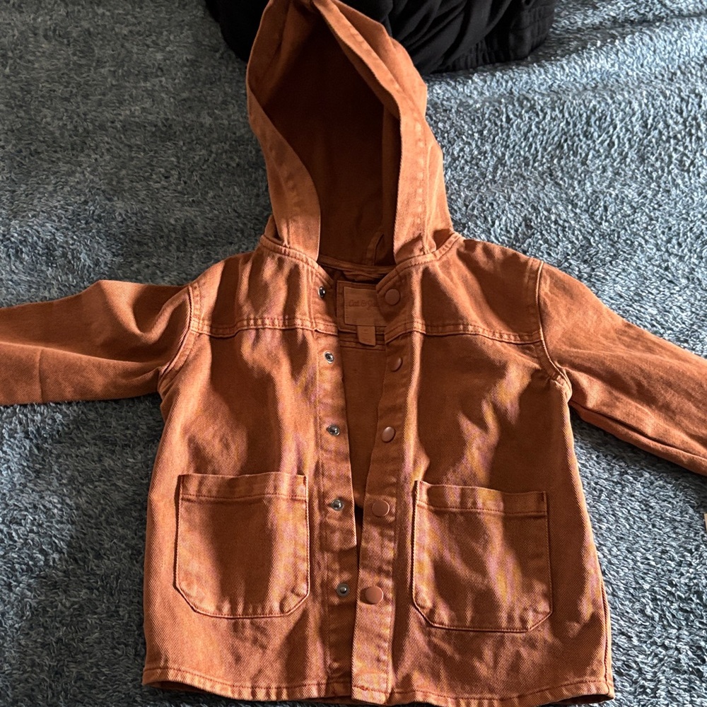 Cat & Jack Brown Jean Jacket with Hood